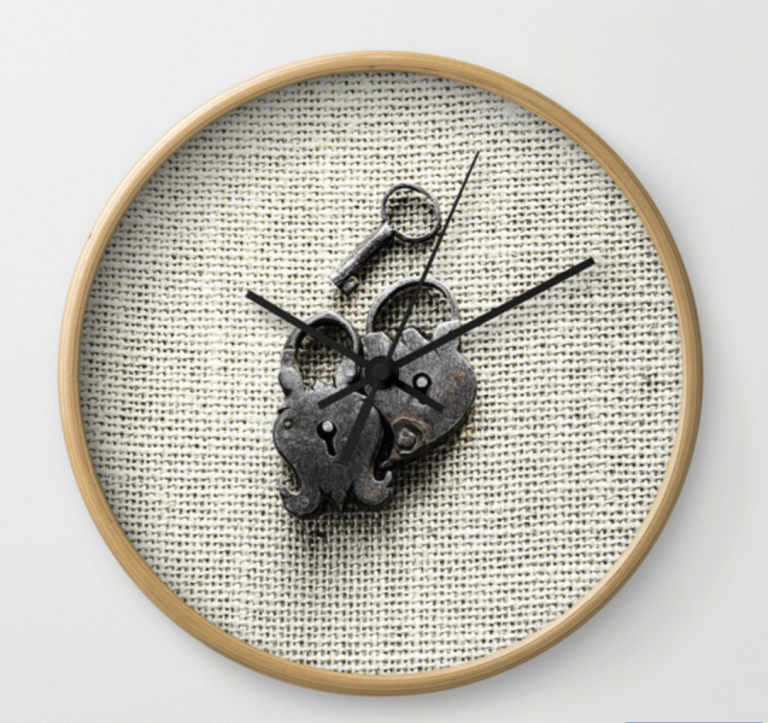 Clock with Locks Purple Rosemary